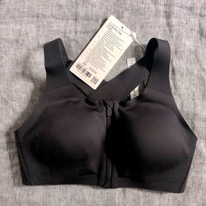 NWT lululemon enlite zip bra plain black 34C new